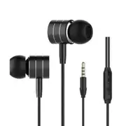 I-7A Wired Metal Professional Earphone HiFi Stereo In-ear Headsets With Mic for Cell Phones BLACK COLOR