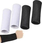 IONPSHG 2Pcs Wristbands Elastic Athletic Wrist Bands Absorbent Wrist Sweatbands Elastic Sports Sweatband Wristband Soft Cotton for Men and Women Tennis Basketball Running Working Out…