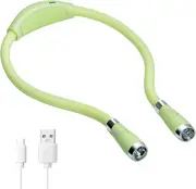 LED Neck Book Light USB Rechargeable, Hands Free, 4 Super Bright LED Bulbs, 3 Ad