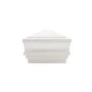 4" Sq. Haven Scallop Lens Low Voltage LED Lighted Post Cap - White