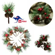 20PCS Artificial Christmas Berry Pine Branch Cone Holly Flower Pick XMAS Decor