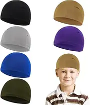 [Besforta] 6 Pcs Cooling Skull Caps for Kids Youth Cycling Skull Cap for Helmet Liner Football Sports Wicking Cap Running Hat