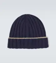 [Brunello Cucinelli] Brunello Cucinelli Ribbed-knit cashmere beanie S blue