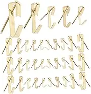 Beatifufu 68 Sets Heavy Duty Picture Hangers Kit Wall Mounted Hooks for Clocks Frames and More Includes and Hook Configurations with Nails Durable and Practical Wall Hanging