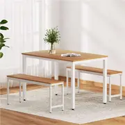 1 Artiss Dining Table and 2 Chairs Bench Set