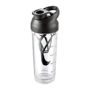 NIKE 雪克水壺 TR HYPERCHARGE SHAKER BOTTLE 24OZ 709ml 透明/黑勾 全新正品