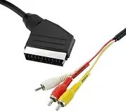 2m 3RCA AV to SCART Adaptor Cable Composite Video + Stereo Audio to SCART