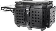 Motorcycle Top Rear Luggage Case Thick Armor Aluminum Motorcycle Trunk Tail Motorbike Helmet Box Tool Box(45L-Black)