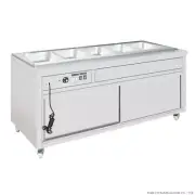 Premium Wet and Dry Bain Marie Display 4x1/1 GN Pans PG150FE-XB Thermaster