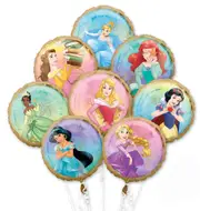 Disney Princesses Once Upon A Time Balloon Bouquet 8 Pack