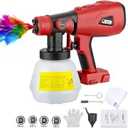 Cordless Paint Sprayer Compatible with Milwaukee M18 18V Lithium Battery,Hipoke HVLP Paint Sprayer Gun for Fencing Decking Wall Ceilings Home Furniture