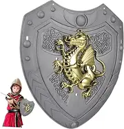 Baluue Cosplay Shield Pretend Blue Link Foam Party Performance Prop Knight Stage Props Abs Silver