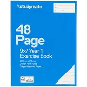 Studymate 9x7" 70gsm 24mm Ruled Exercise Book QLD Year 1 48pg