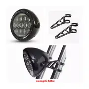 7" LED retro headlight daymaker bracket 39/40/41/43/49/50/52mm cafe racer bobber
