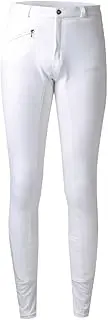 [EQULIBERTA] Ekliberta Jodhpurs Men's Leggings, Silicone Beginner Culottes, Full Grip, White