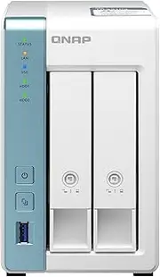 QNAP 2-Bay NAS, Annapurna Labs AL314 Quad core 1.7GHz, 2GB DDR3L SODIMM RAM (max 8GB), SATA 6Gb/s, 1 x 2.5GbE + 1 x GbE LAN