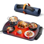 Warming Mat for Food, Fast Full Surface Graphene Electric Warming Tray, Folda...