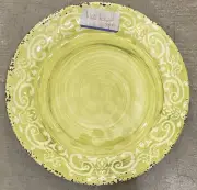 Nicole Miller Green Rustic Medallion Print Edge MELAMINE Side Plates Set 4