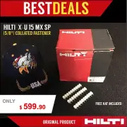 HILTI X-U 15 MX SP (5/8") Collated Fastener, Box 1000 Units, Free Hat, Fast Ship