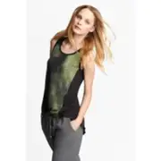 ELIE TAHARI JACLYN TEATREE SLEEVELESS SWEATER WOOL SILK TOP ( M )