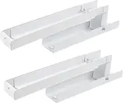 Luxshiny 2pcs Foldable Shelf Stainless Steel Microwave Bracket Foldable Oven Shelf White Microwave Wall Mount Brackets