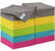 MR.SIGA Microfiber Cleaning Cloth All-purpose Towels, 5 Pack, One Of Each Colour