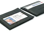 Black Genuine Leather Men's Wallet Credit Card Thin Front Pocket Holder