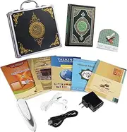 Digital Holy Quran Pen Exclusive Word-by-Word Function for Kid and Arabic Learner Downloading Many Reciters and Languages Digital Qu'ran Talking Pen 5 Small Books Metal Box for Ramadan Gift