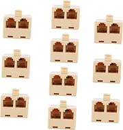 DOITOOL 10pcs Rj11 Socket Splitter Wall Telephone Separator Line Splitter Easy Install