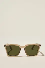 [Cotton On Men] Cotton On Men - Newtown Sunglasses - Brown crystal / dark green OS BROWN CRYSTAL / DARK GREEN
