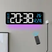 16.2" Digital Wall Clock with Remote Control, Large Display, LED Clock for