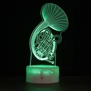 YQ03 Crack Base Musical Instrument Series Creative 3D Colorful LED Decorative Night Light, USB with Touch Button Version