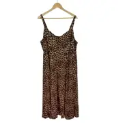 Torrid NWT Leopard Print Button Front Challis Midi Dress Size 2X