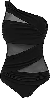[Runtlly] Women's Inspired Figures JENA Ots One Piece Maillot Mesh Swimsuit S