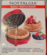 Nostalgia My Mini Waffle Maker 5" Cooking Surface, Brand New Factory Sealed, Red