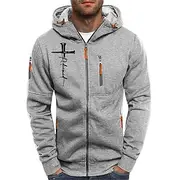 Men's Hoodie Full Zip Hoodie Black White Navy Blue Light Grey Dark Gray Hooded Cross Zipper Pocket Sports Outdoor Daily Holiday Polyester Streetwear Basic Cas