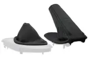 FOR BMW E87/E81 automatic GEAR BOOT + HANDBRAKE GAITER ALCANTARA STITCH GRAY