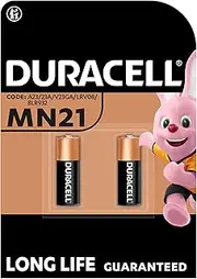Card of 2 Duracell MN21 Security A23 Alkaline Batteries Inreference to A12 K23A LRV08