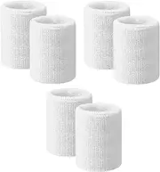 Qianyu 6 PCS Sports Wristbands Tennis Sweatbands Absorbent Gymnastics Sweat Band Elastic Athletic Wrist Bands Breathable 3 Inch Wristband for Basketball Football Running Working Out Men Women