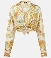 [Versace] Versace Underwater Barocco crop top AU 16 yellow