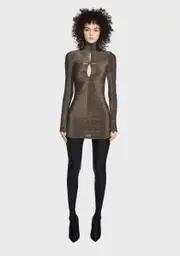 [RARE LONDON] Lurex Slash Cutout Dress