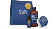 Steve's All Beard Everything Box Gift Set for Men Hair and Beard Shampoo 250ml + Beard Oil 30ml + Beard Balm 50ml