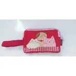 QQ PET 貓咪拼貼布藝拉鏈包 + 紅色布包