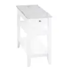 Convenience Concepts End Table 23.5" MDF White/Faux Marble w/ Drawer + Shelves
