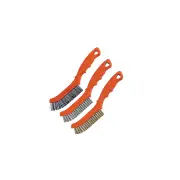 SP Tools 3Pcs 230mm Wire Brush Set - Carbon Stainless Steel Brass Brush Bristled