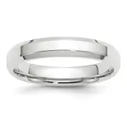 Solid 10K White Gold 4mm Bevel Edge Comfort Fit Men's/Women's Wedding Band Ring Size 10
