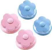 Ipetboom Laundry Ball 4 Pack Hair Remover Washing Ball Machine Wash Filter Bag Sturdy Fabric Cleaning Flower Design Safe for Washing Machine Clothes Random Color