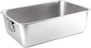 Open Cat Litter Box for Indoor Cats, Stainless Steel Kitty Potty Toilet Sand Container, Bunny Litter Pan, 40cmx30cmx10cm