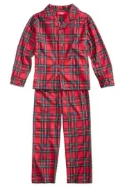 New Family PJ's Toddler 2 Pcs Holiday Brinkley Plaid Pajama Set, 2T-3T