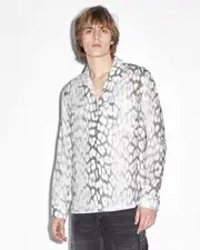 Leo Portal Resort Long Sleeve Button Up Shirt - Grey | Ksubi ++